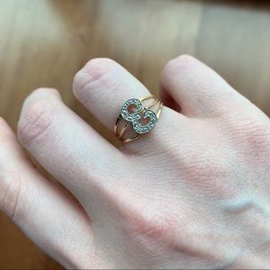 14k Yellow Gold E Initial Ring Vintage